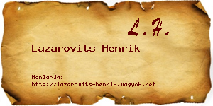 Lazarovits Henrik névjegykártya